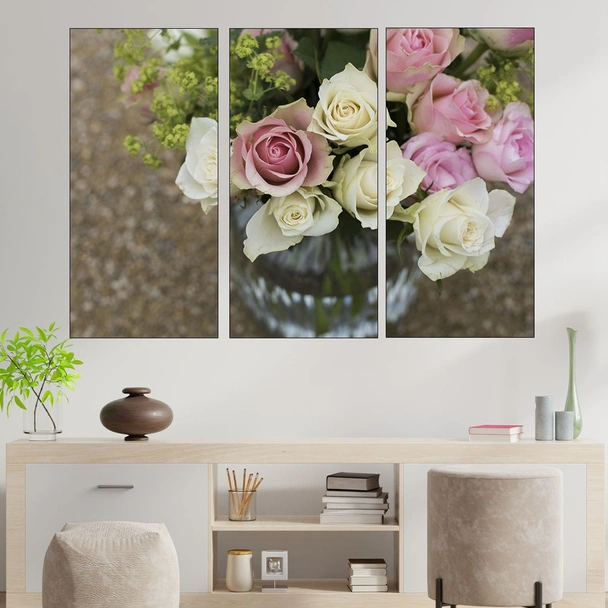 Букет от рози във ваза - картина пано за стена - Image 2