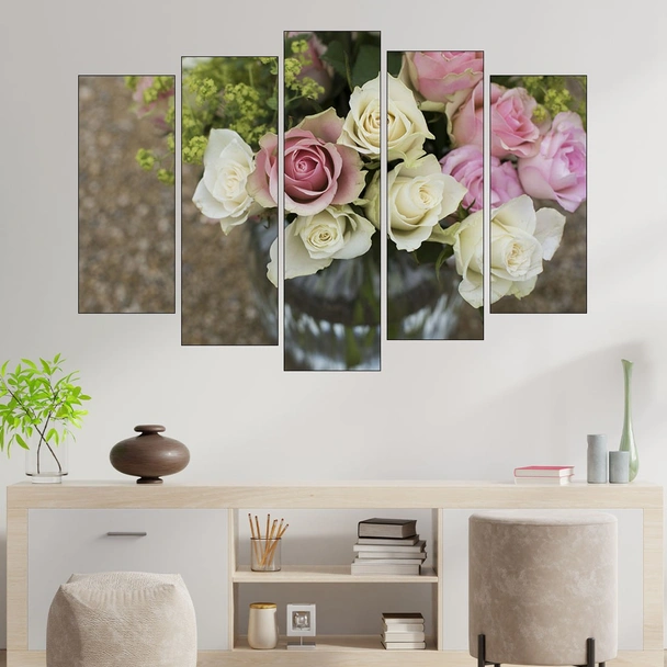 Букет от рози във ваза - картина пано за стена - Image 3