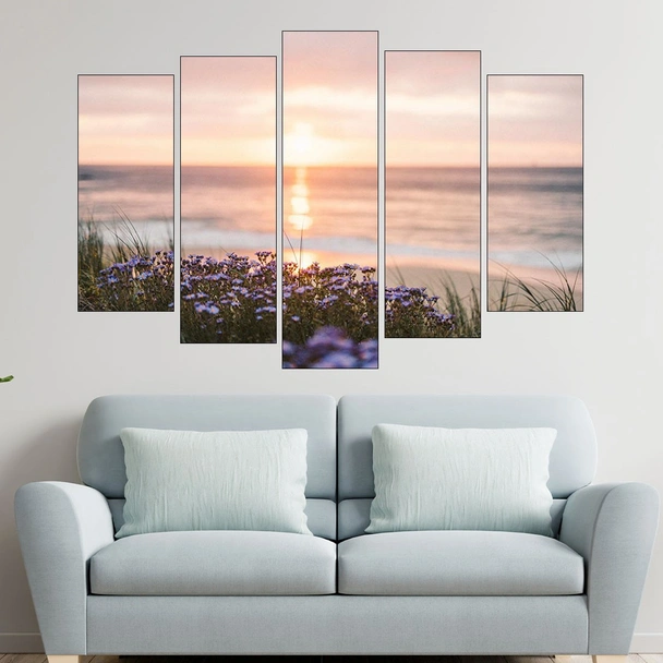 Сини цветчета на брега - картина пано за стена - Image 3