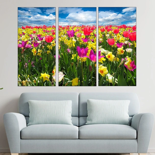 Нарциси  и лалета и в полето - картина пано за стена - Image 2