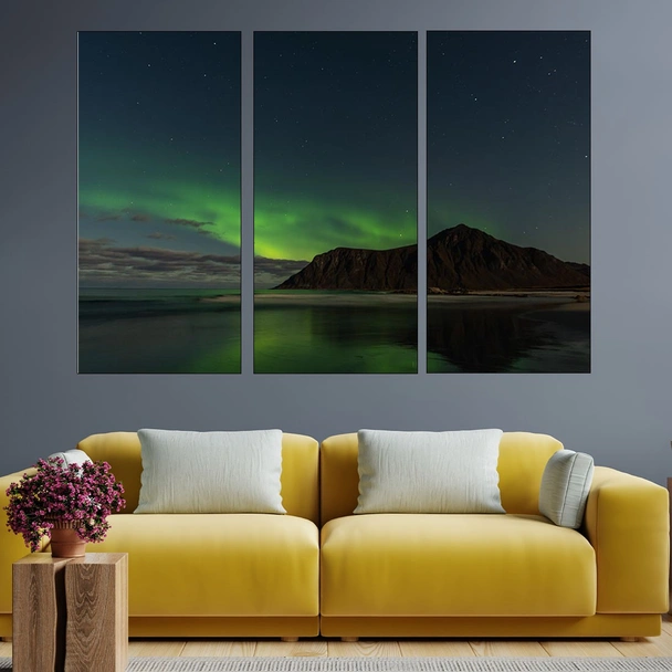 Полярното сияни е Норвегия - картина пано за стена - Image 2