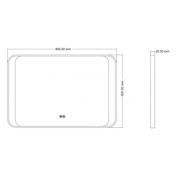 Огледало за баня с LED осветление 60x90 см Black King INTER CERAMIC - Image 2