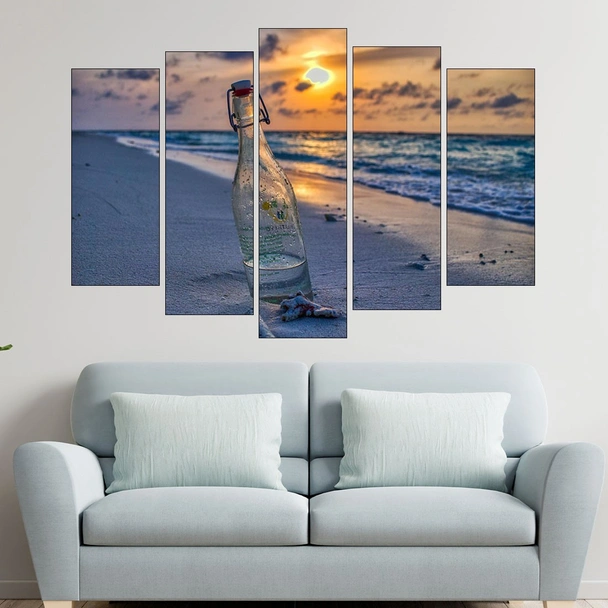 Бутилка в пясъка - картина пано за стена - Image 3