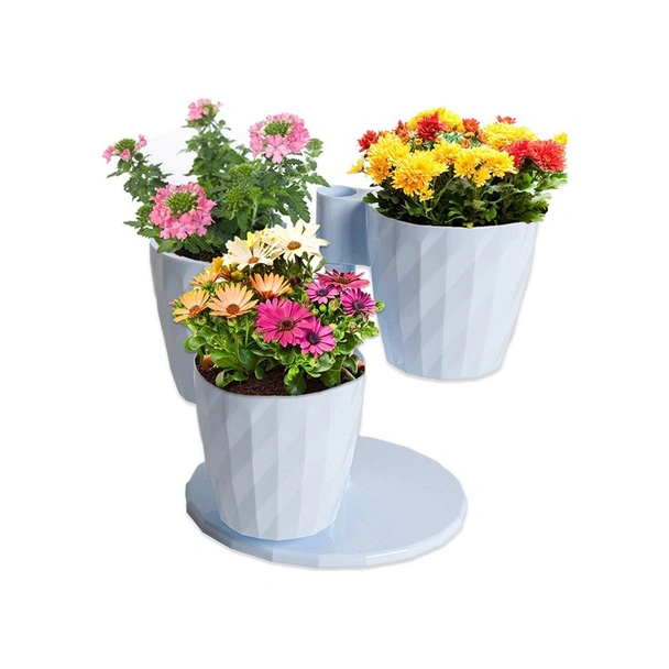 Декоративни саксии на стойка 3 л бели DNC1 SERINOVA - Image 2