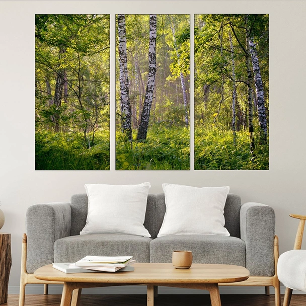 Брезова гора на разсъмване - картина пано за стена - Image 2