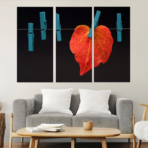 Есенно листо на въже - картина пано за стена - Image 2