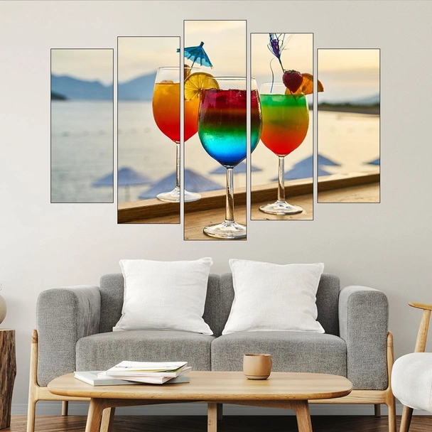 Студени коктейли на плажа  - картина пано за стена - Image 3