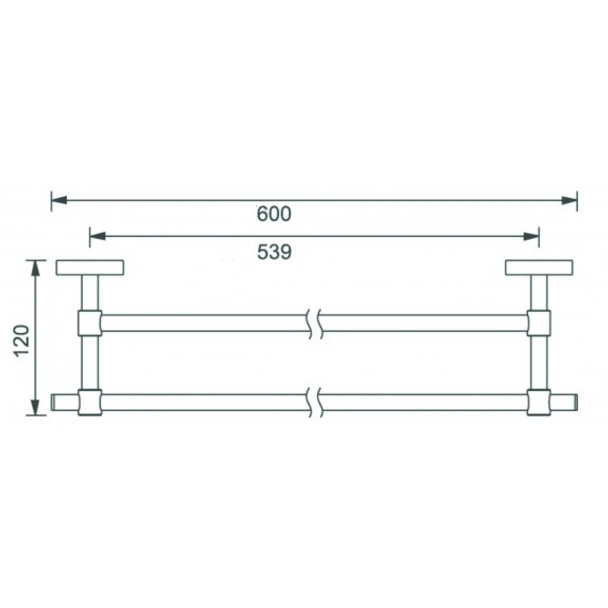 Двойна поставка за хавлии Ава ICA 3448W INTER CERAMIC - Image 2