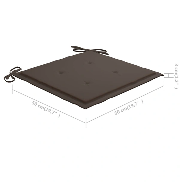 Възглавници за градински столове, 2 бр, таупе, 50x50x3 см - Image 6