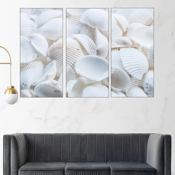 Бели черупки от миди  - картина пано за стена - Image 2