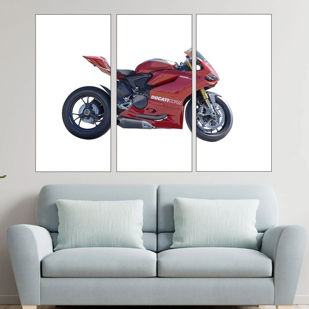 Червен мотоциклет DUCATI  - картина пано за стена - Image 2