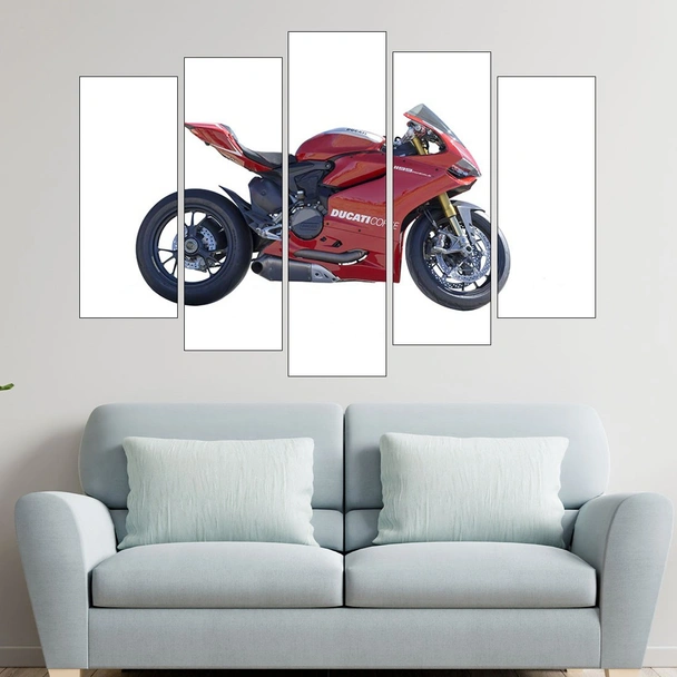 Червен мотоциклет DUCATI  - картина пано за стена - Image 3