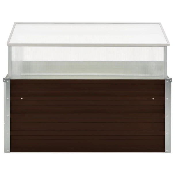 Мини парник, 100x100x85 см, кафяв с повдигащ покрив - Image 2