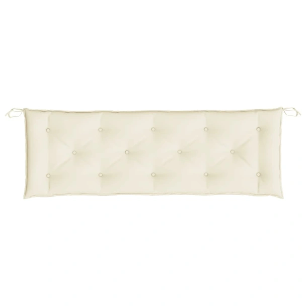 Възглавници за градински пейки 2 бр Кремавобял 150x50x7 см плат - VL361699 - Image 6