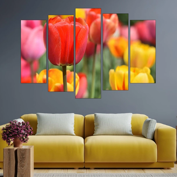 Цъфнало червено лале - картина пано за стена - Image 3