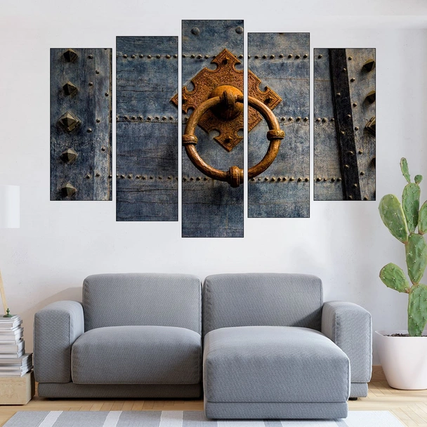 Антична дървена врата на замък - картина пано за стена - Image 3