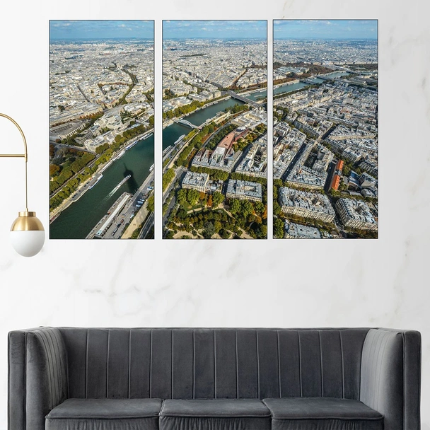 Париж от птичи поглед - картина пано за стена - Image 2
