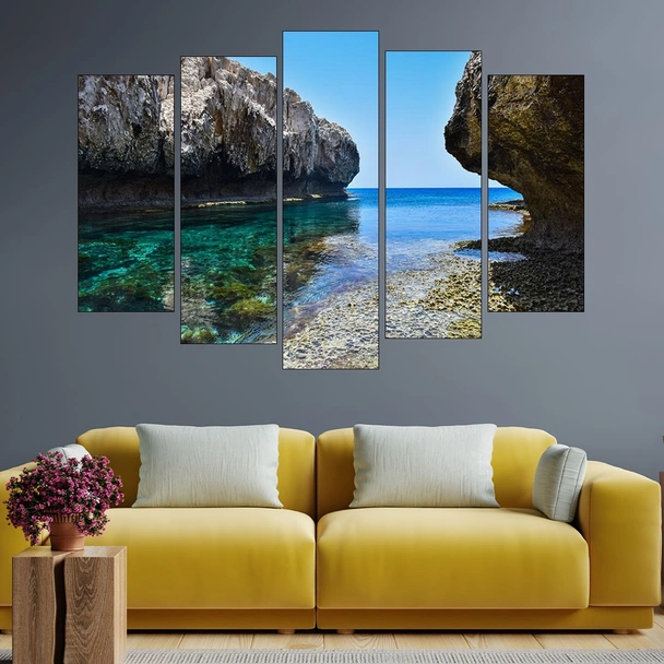 Скалист морски бряг - картина пано за стена - Image 3