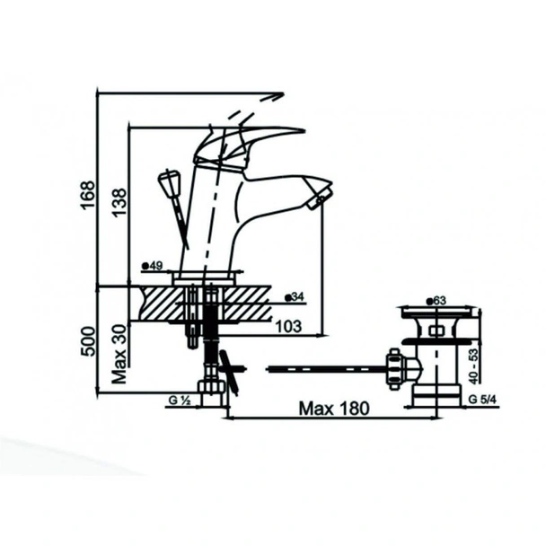 Стоящ смесител за баня Пиедмонт INTER CERAMIC - Image 2