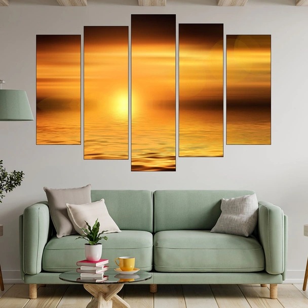 Залез над спокойни води - картина пано за стена - Image 3