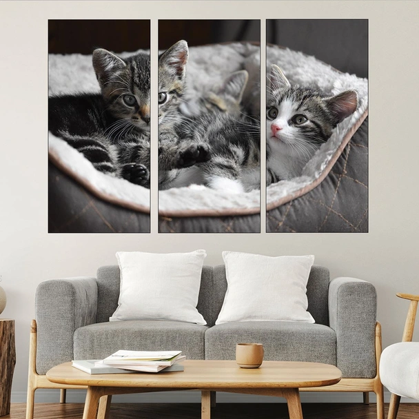 Малки котета в панер  - картина пано за стена - Image 2