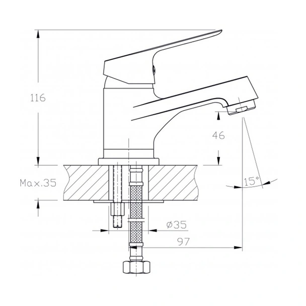 Стоящ смесител за баня Linni INTER CERAMIC - Image 2