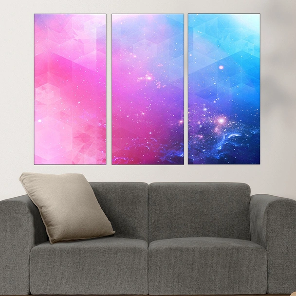 Абстрактен фон в синьо и розово  - картина пано за стена - Image 2