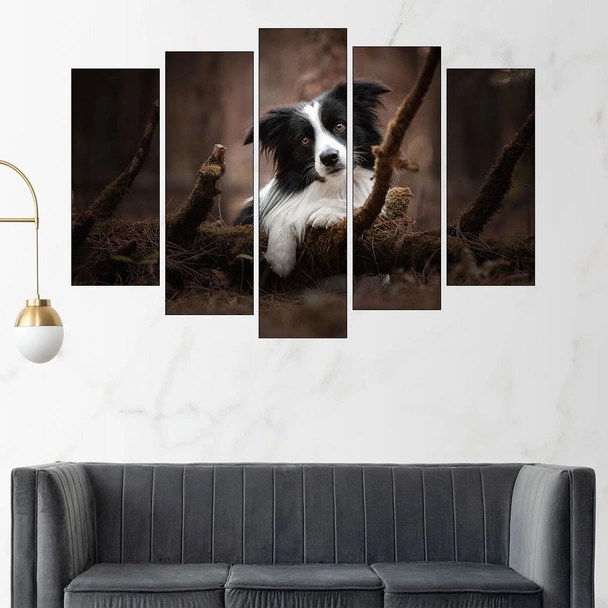 Портрет на черно -бяло куче - картина пано за стена - Image 3