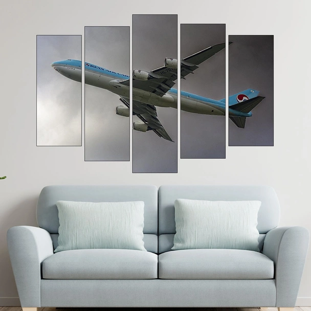 Пътнически самолет в полет - картина пано за стена - Image 3
