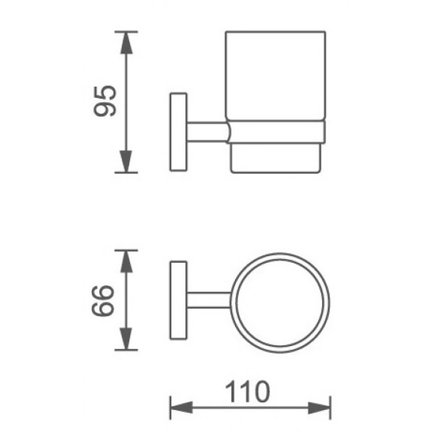 Поставка за четки за зъби Елла хром и черно INTER CERAMIC - Image 2