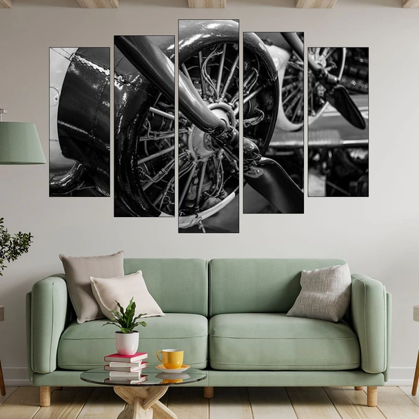 Двигател на самолет от WW2 - картина пано за стена - Image 3