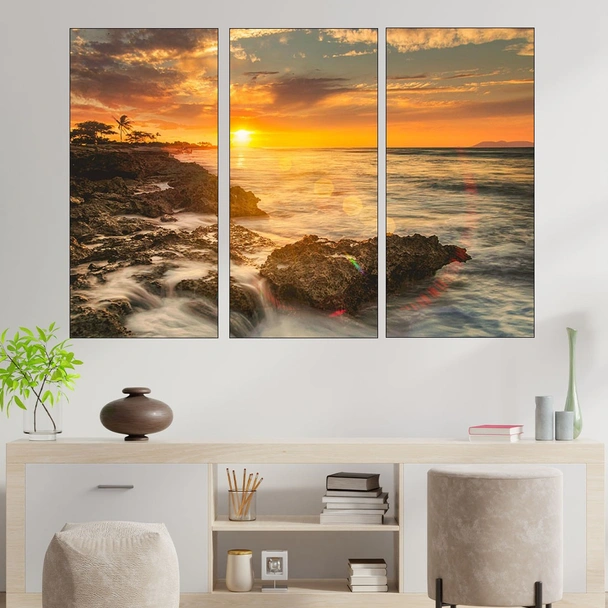 Красив залез над океана - картина пано за стена - Image 2