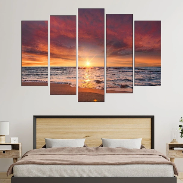 Красив залез над море в Исландия - картина пано за стена - Image 3