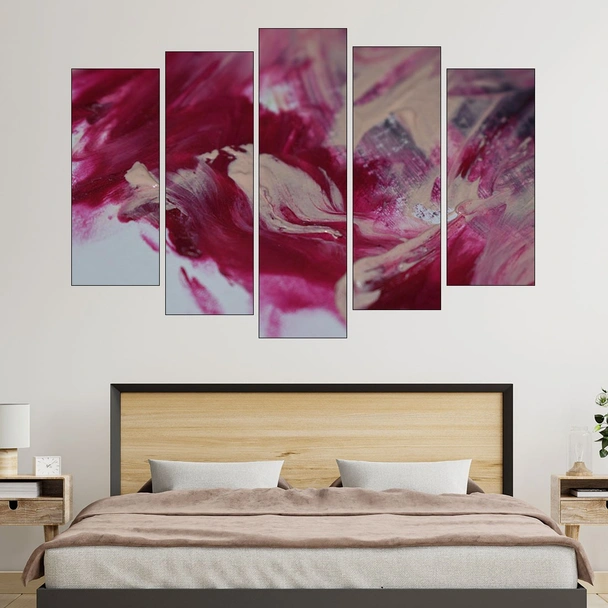 Картина с бели и червени бои - картина пано за стена - Image 3