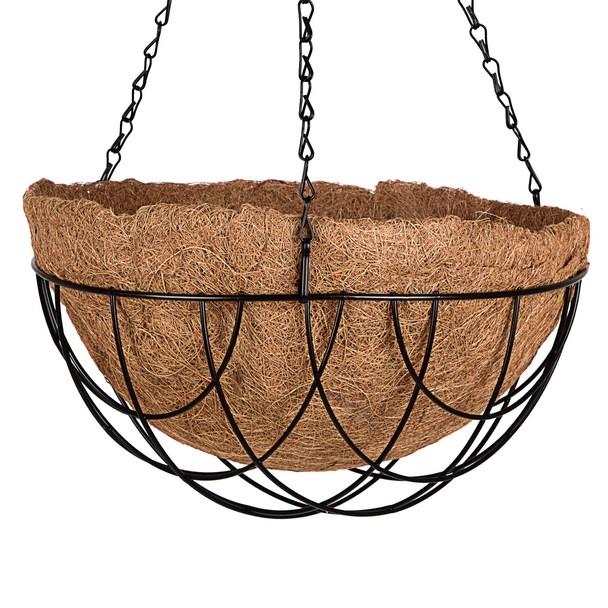 Висяща полукръгла кашпа с кокосова кошница Ø30 см PALISAD - Image 2