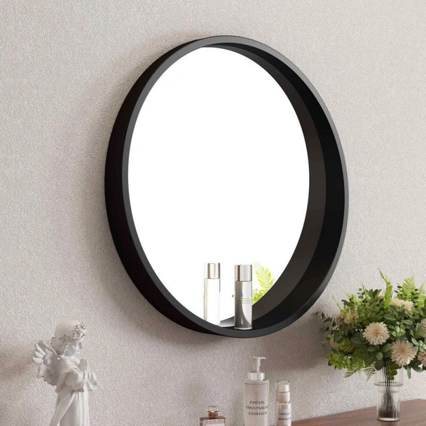 Oгледало за баня ∅60 см Черен мат - INTER CERAMIC - Image 3