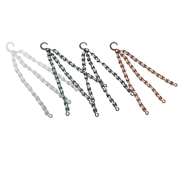 Троен голям синджир за висяща саксия бял