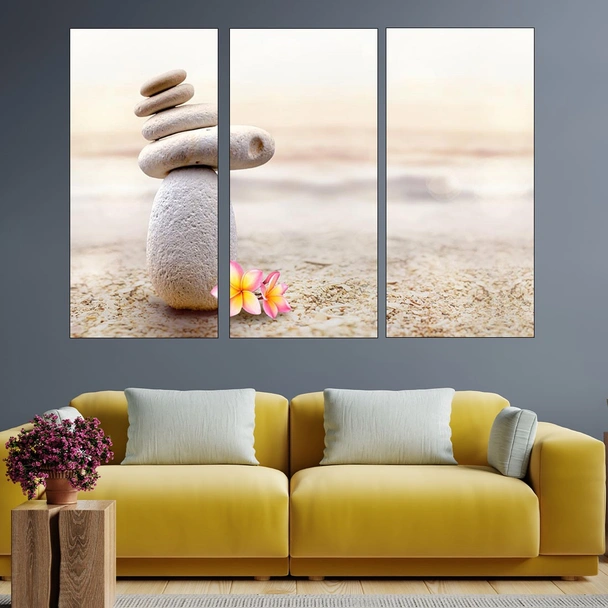 Баланс от камъни и цвете - картина пано за стена - Image 2