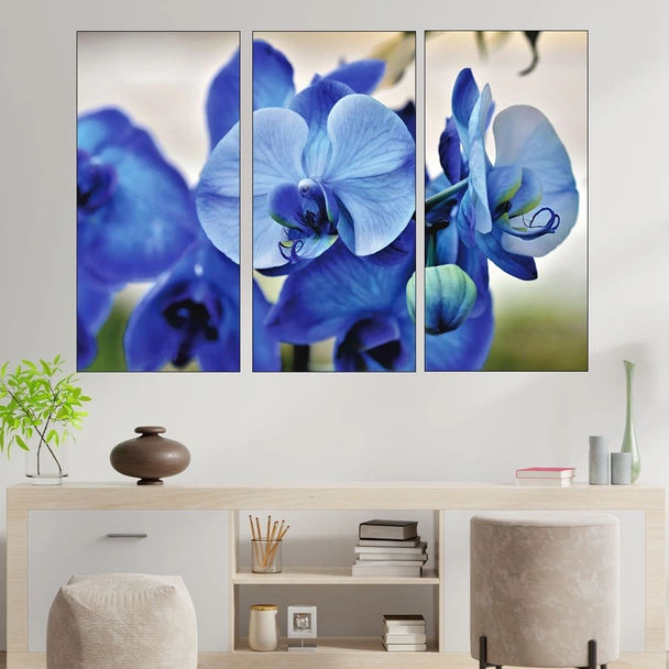 Сини орхидеи отблизо - картина пано за стена - Image 2