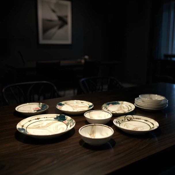 Порцеланов сервиз за хранене 24 части Мраморен романс TOPRAKSAN - Image 6
