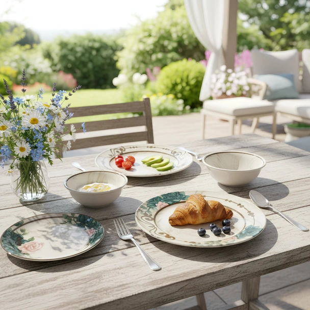 Порцеланов сервиз за хранене 24 части Мраморен романс TOPRAKSAN - Image 3