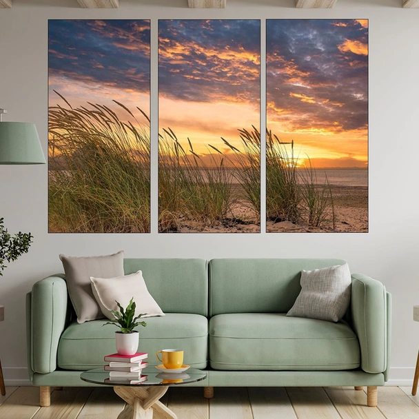 Тръстика на плажа - картина пано за стена - Image 2