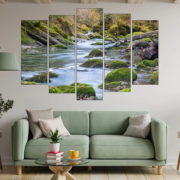 Малка рекичка в гората - картина пано за стена - Image 3