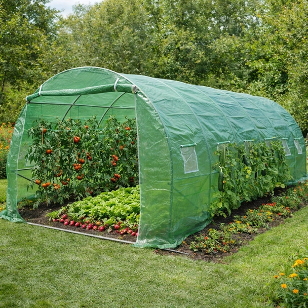 Тунелна оранжерия с армирано покривало 6х3х2 м (18 м2)  - Image 3