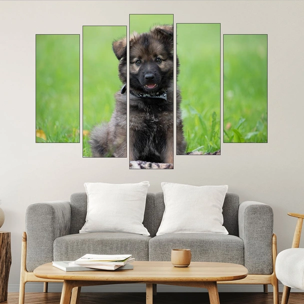 Малко кученце на поляната - картина пано за стена - Image 3