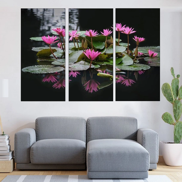 Цъфнали розови лотоси - картина пано за стена - Image 2