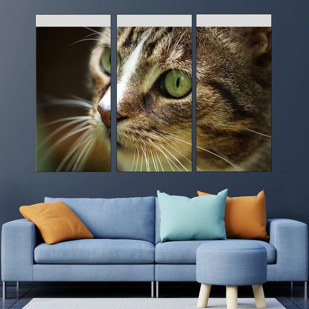 Близък кадър на котка - картина пано за стена - Image 2