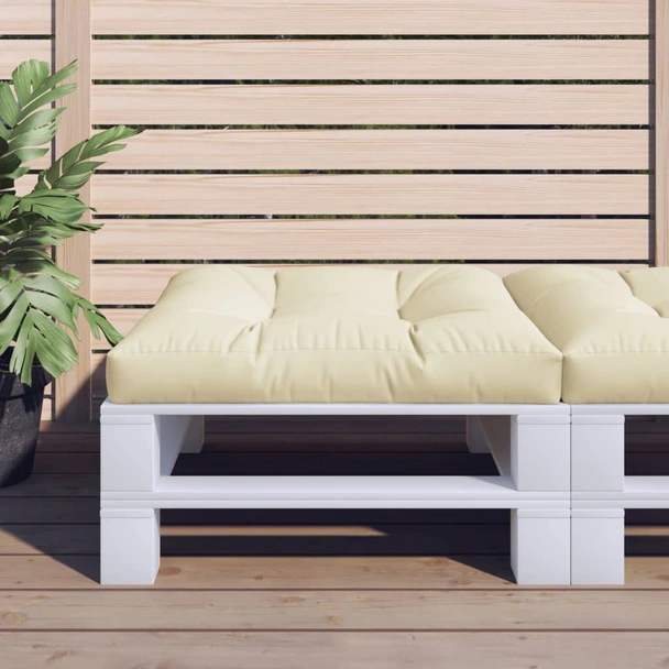 Палетна възглавница, кремава, 80x80x12 см, текстил