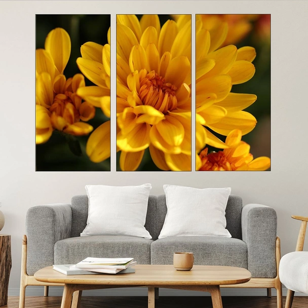 Близък план на жълта хризантема - картина пано за стена - Image 2