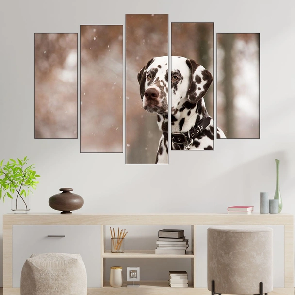 Портрет на далматинец в снега - картина пано за стена - Image 3